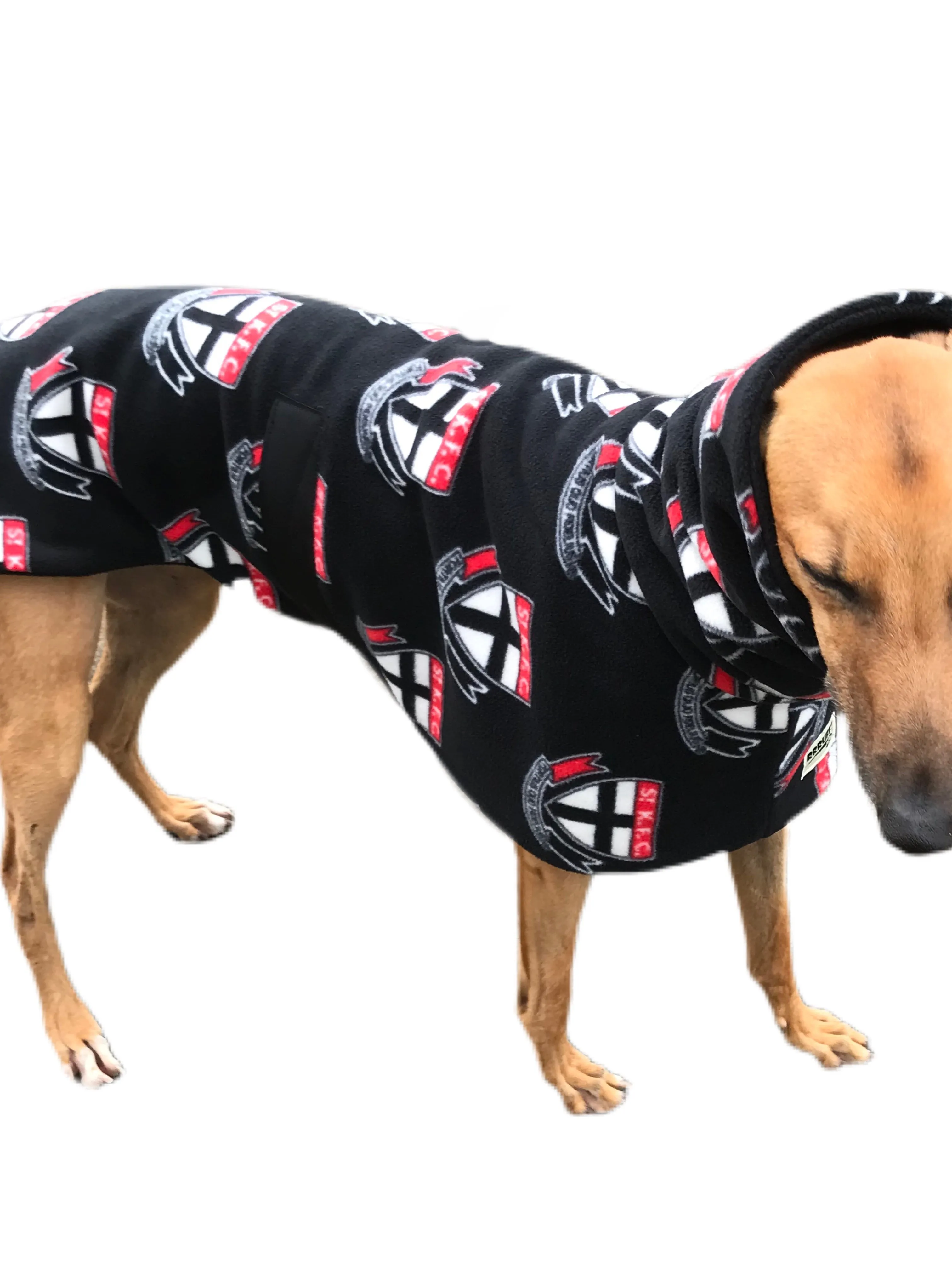 AFL St Kilda inspired greyhound coat deluxe style double polar fleece washable