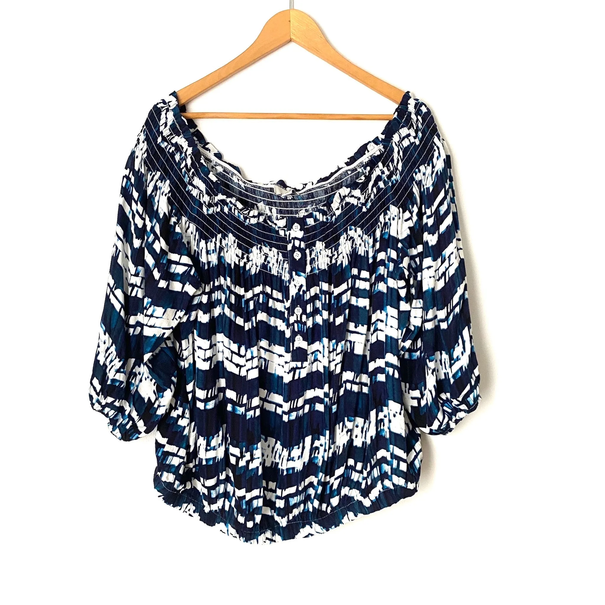 Allison Joy Blue Off The Shoulder Top- Size XL