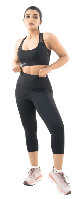 Black High Waist Capri Pant