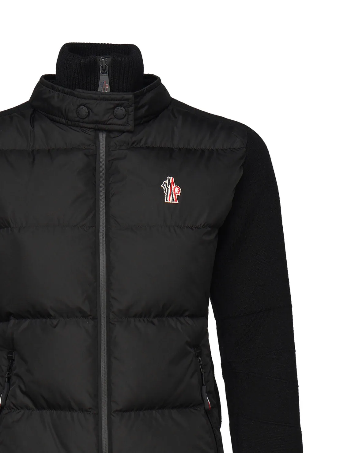 Black Nylon Jacket with Down Padding