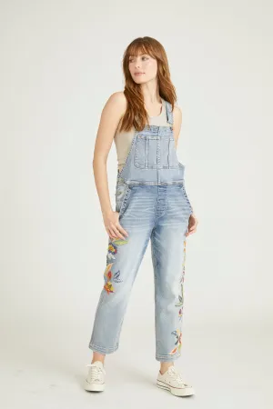 Brady Boyfriend Overalls - Feathery Leaf