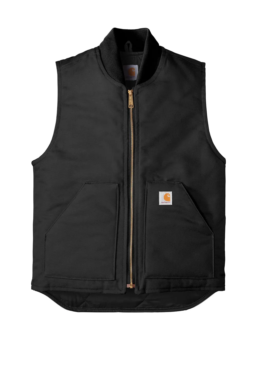 Carhartt Mens Wind & Water Resistant Duck Cloth Full Zip Vest - Black
