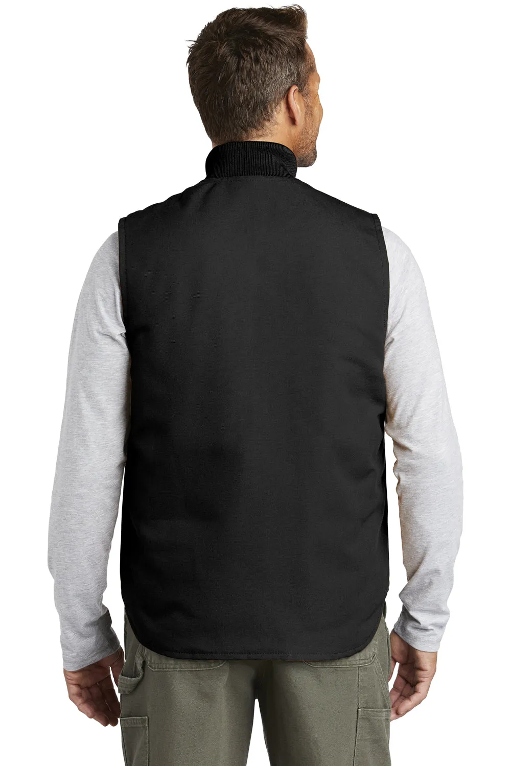Carhartt Mens Wind & Water Resistant Duck Cloth Full Zip Vest - Black