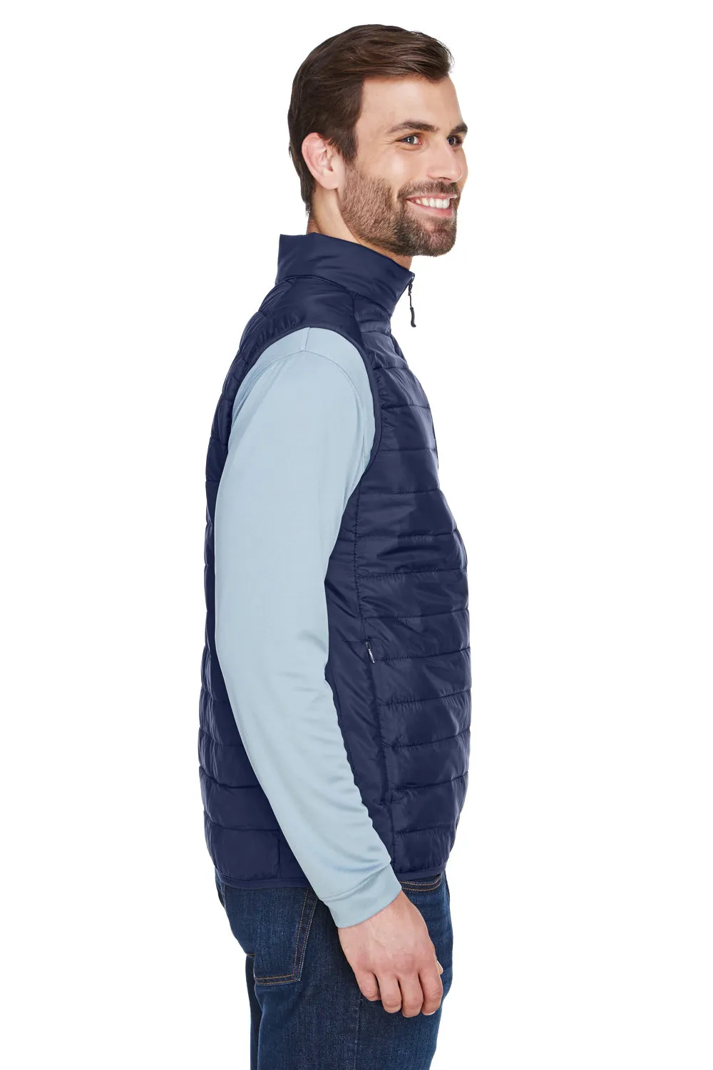 Core 365 Mens Prevail Packable Puffer Water Resistant Full Zip Vest - Classic Navy Blue