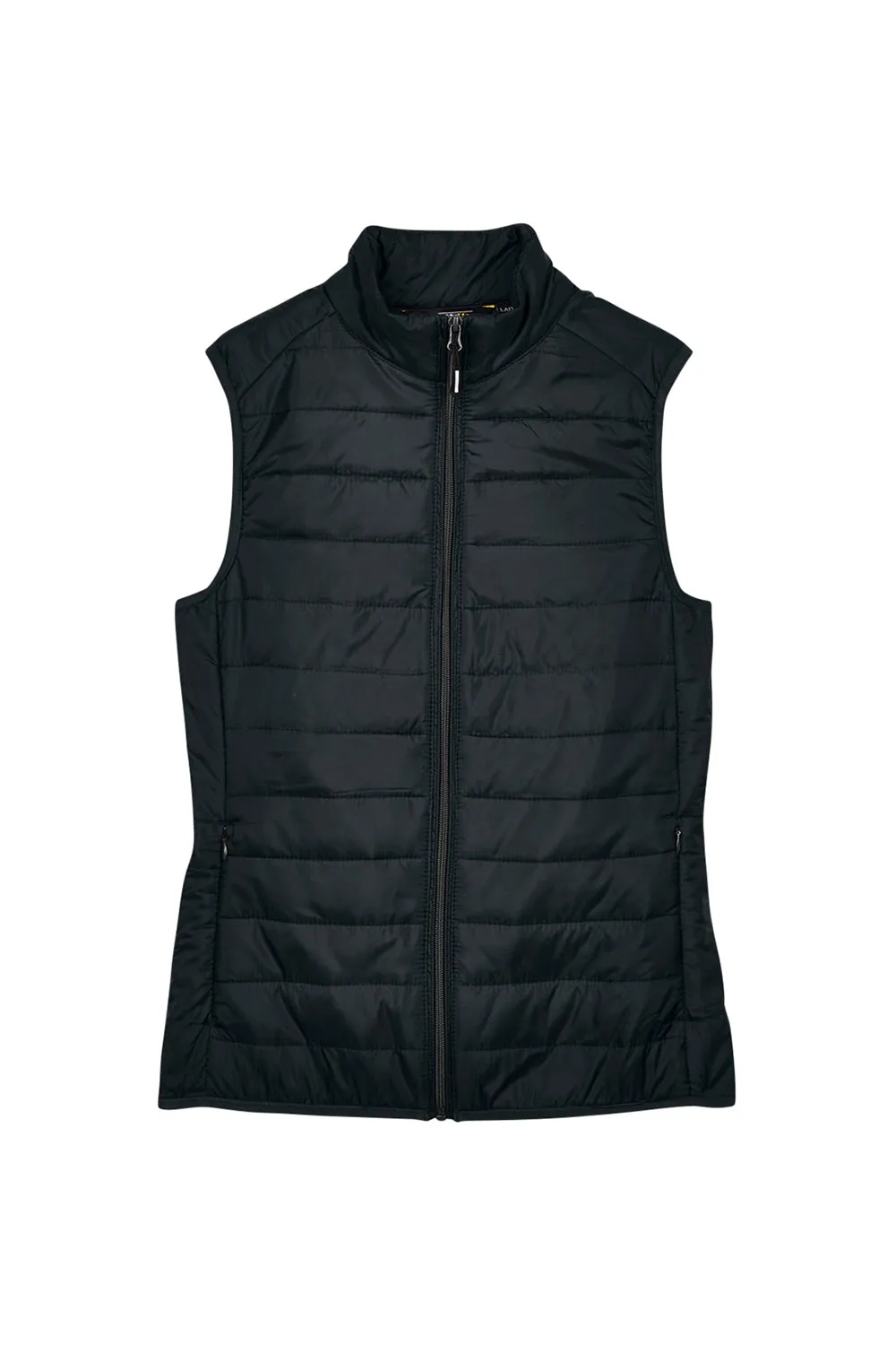 Core 365 Womens Prevail Packable Puffer Water Resistant Full Zip Vest - Black