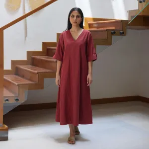 Cotton Maxi Dress for Women | Red