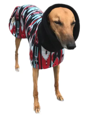 Deluxe style comfortable  greyhound coat Aztec double polar fleece washable