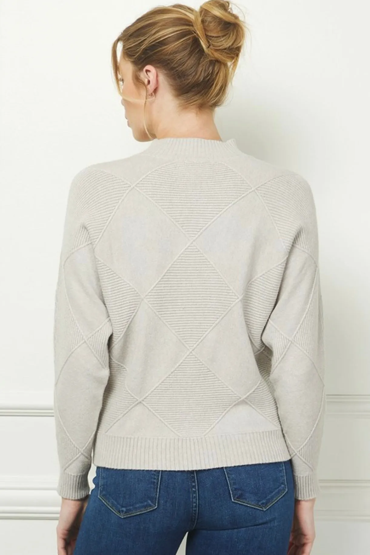 Diamond Mock Pullover - 3 Colors!