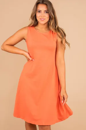 Easy To Find Ash Copper Orange Swing Dress