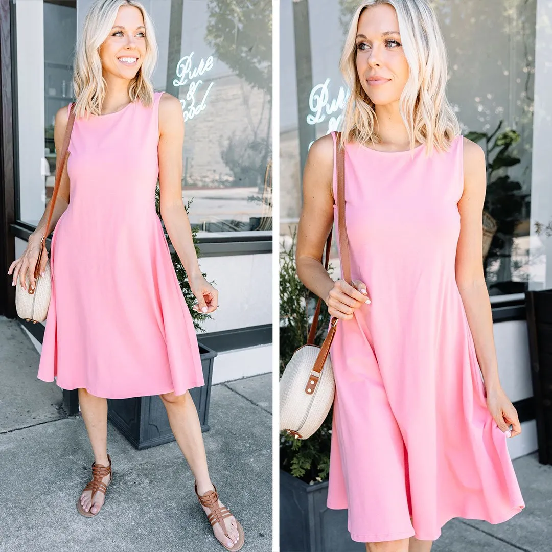 Easy To Find Rose Pink Swing Dress
