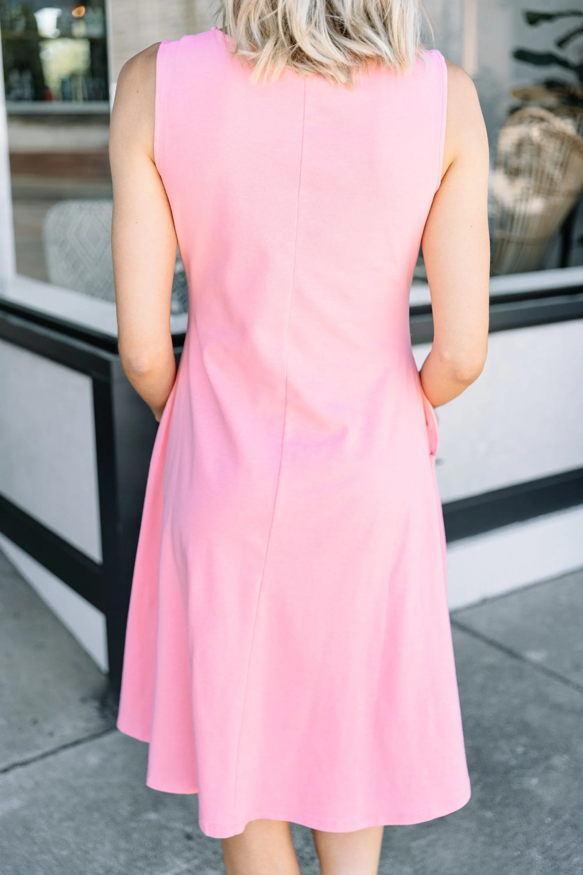 Easy To Find Rose Pink Swing Dress