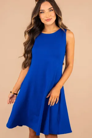 Easy To Find Royal Blue Swing Dress