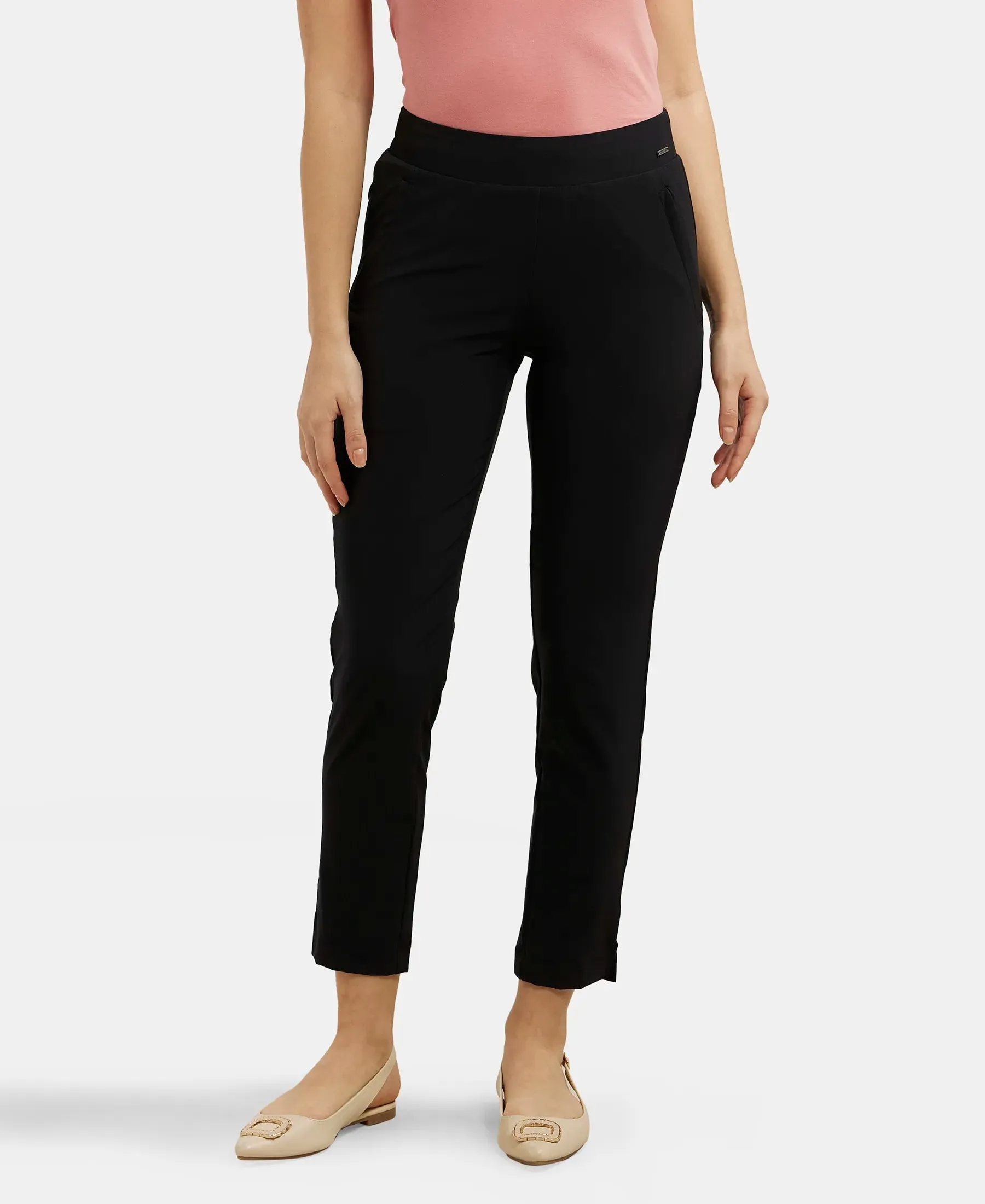 Environment Friendly Recycled Microfiber All Day Pants with StayFresh Treatment - Black