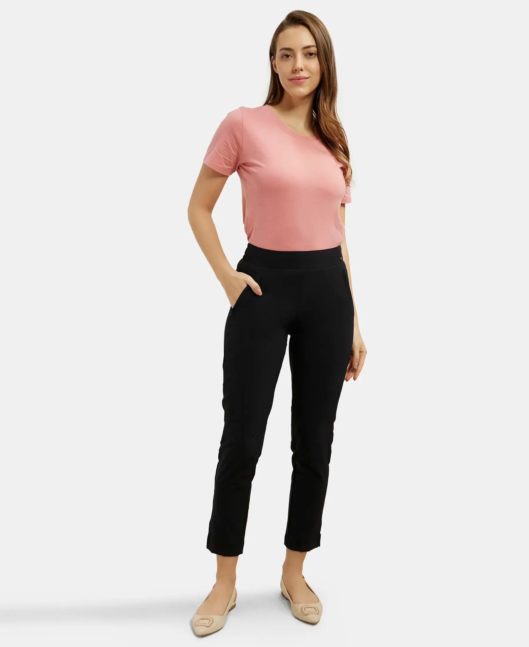 Environment Friendly Recycled Microfiber All Day Pants with StayFresh Treatment - Black