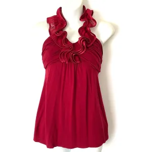 Express Red Ruffled Halter Top- Size XS