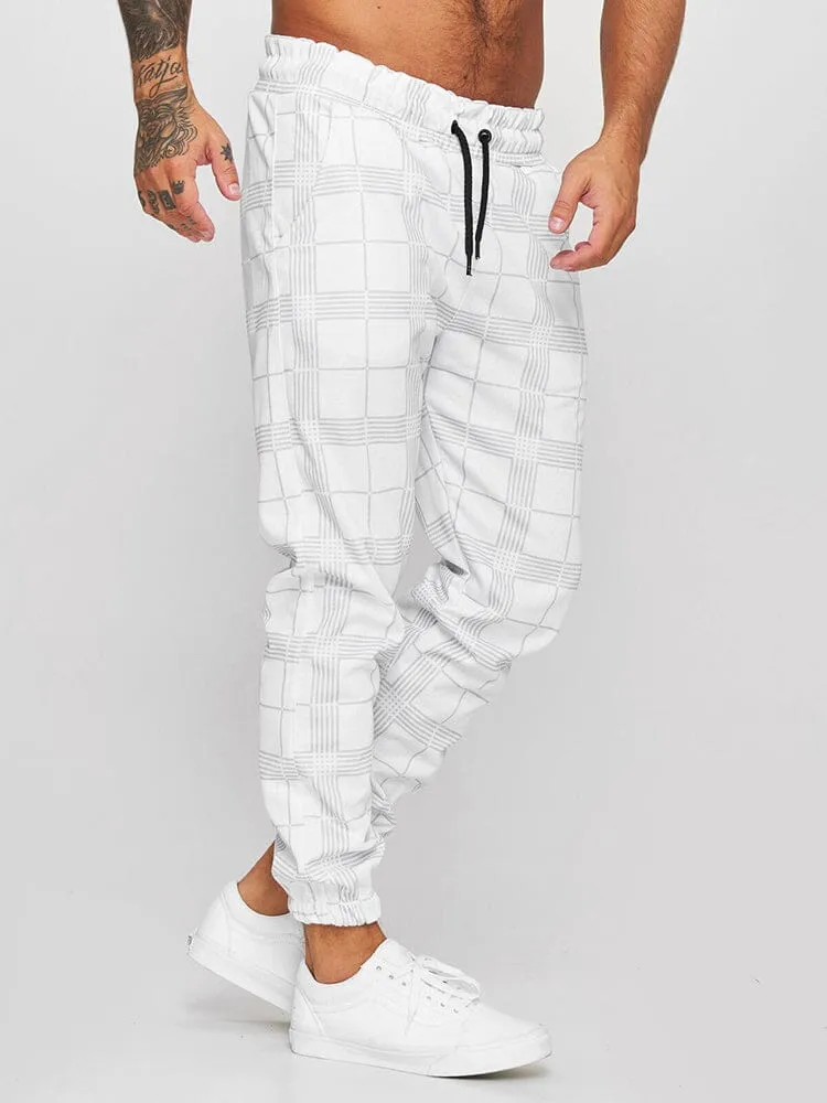 fitness casual printed drawstring pants