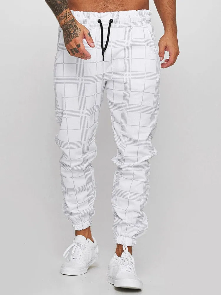 fitness casual printed drawstring pants
