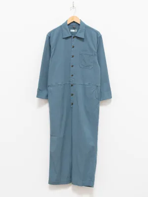 Garment Dyed Lyocell Cotton Stretch Jumpsuit - Smokey Blue