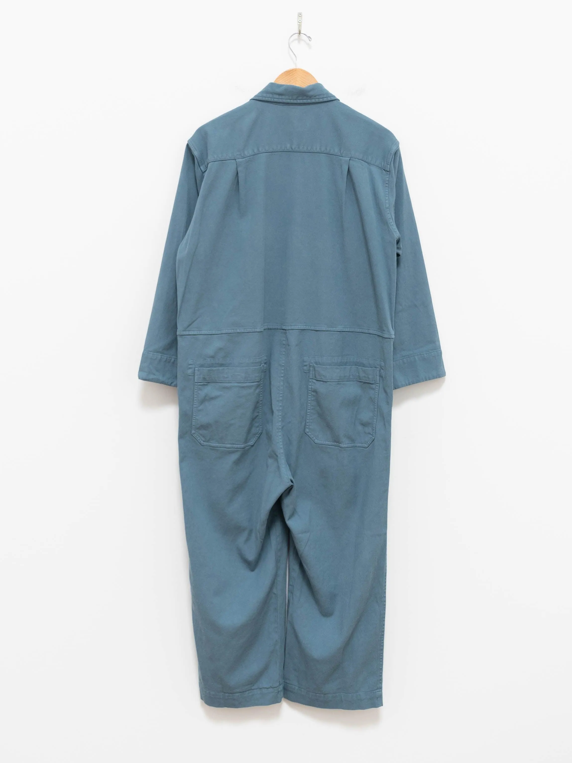 Garment Dyed Lyocell Cotton Stretch Jumpsuit - Smokey Blue