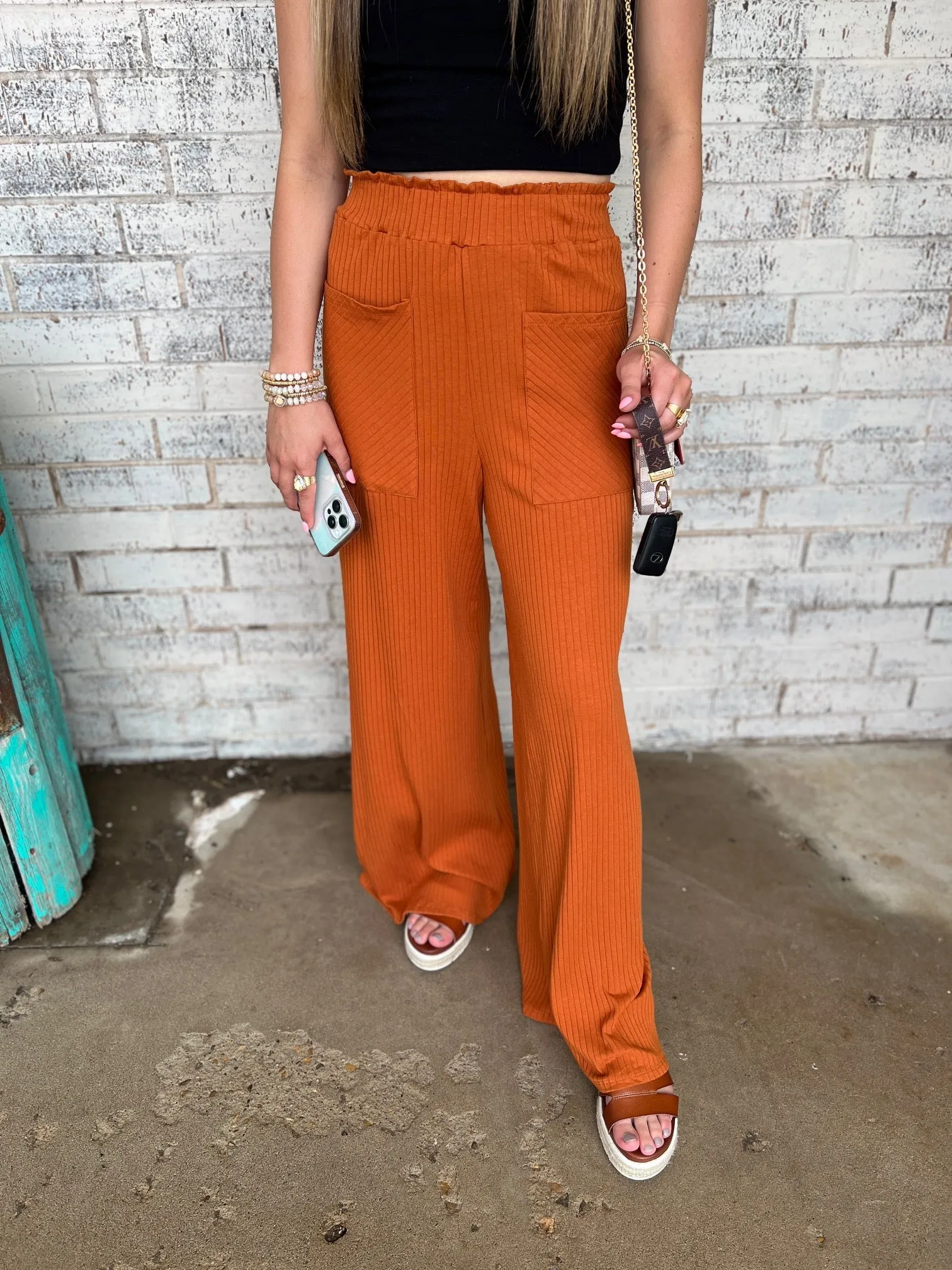 Happy Days Pants-Rust*