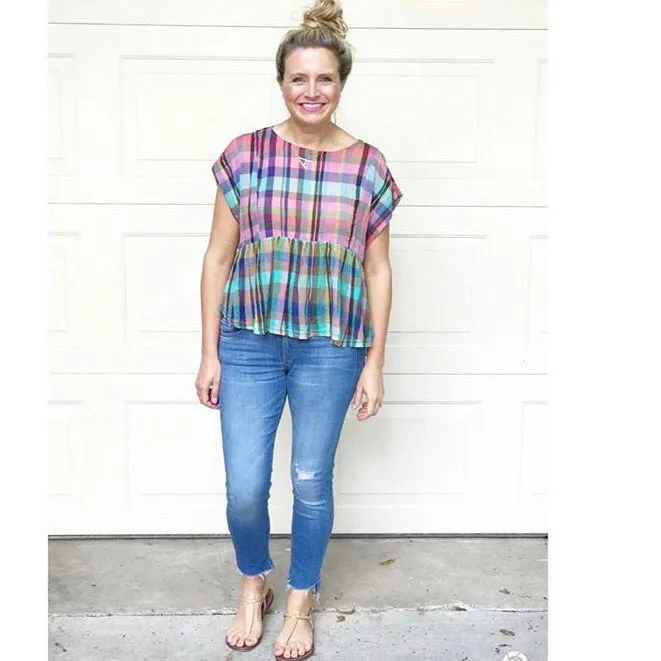 Holding Horses Plaid Top- Size XS