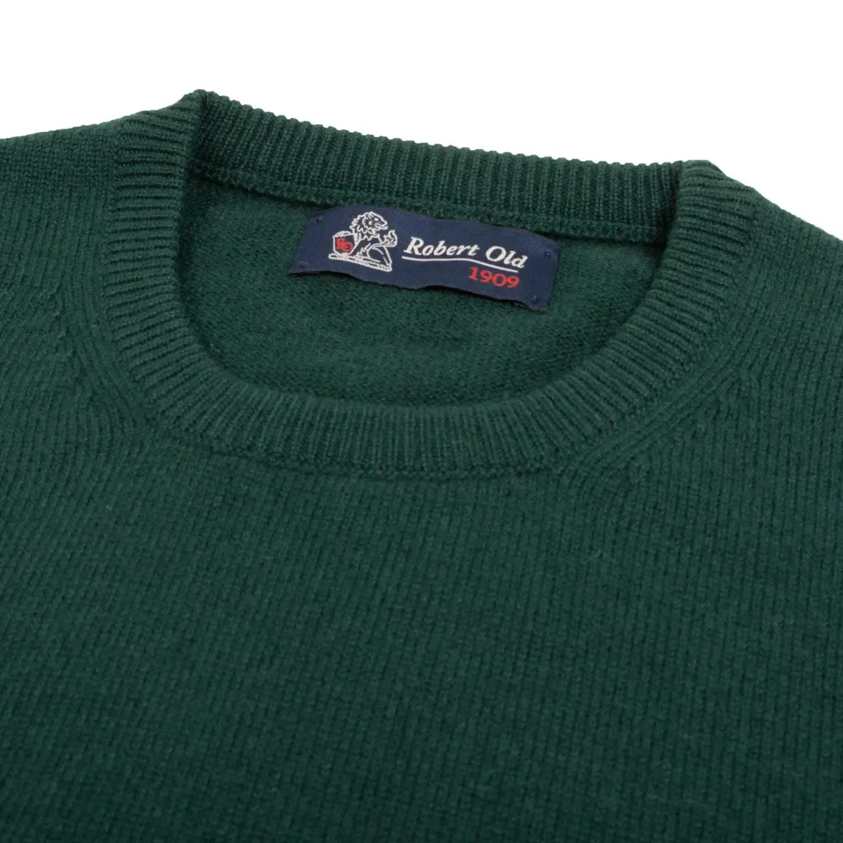 Holly Green Tiree 4ply Crew Neck Cashmere Sweater