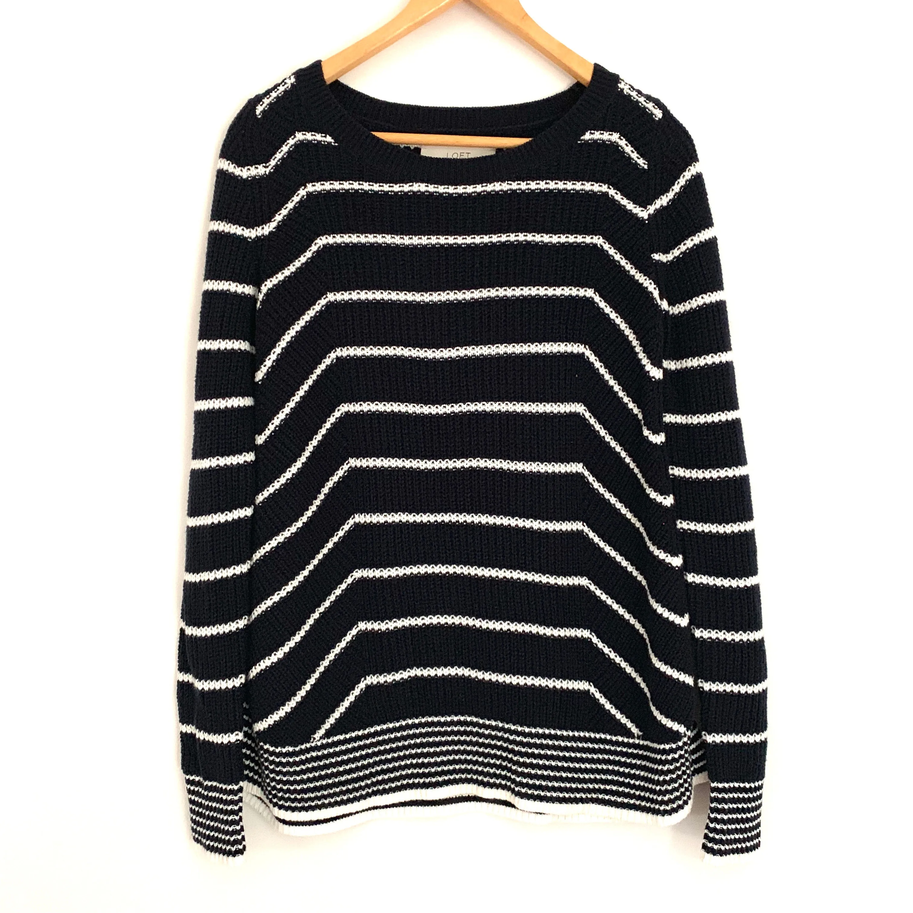 LOFT Navy and White Striped Sweater- Size XS