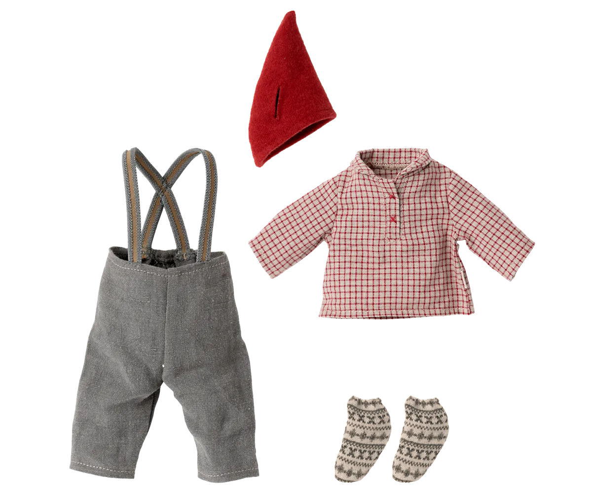 Medium Christmas Mouse, Boy - Overalls