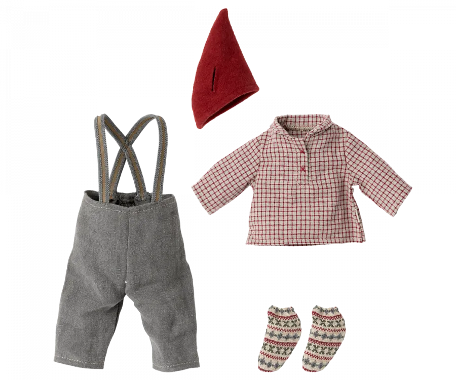 Medium Christmas Mouse, Boy - Overalls