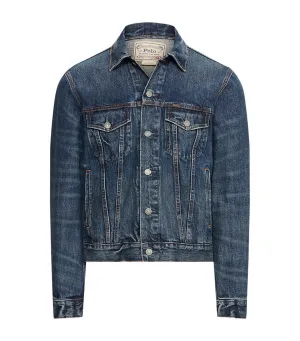 Men's Faded Denim Trucker Jacket Trenton