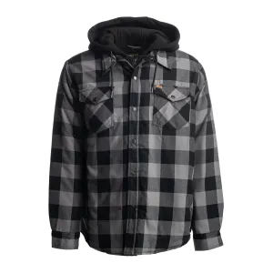 Men’s Quilted Flannel Jacket with Hood - TK-1687GRY - Limited Stock