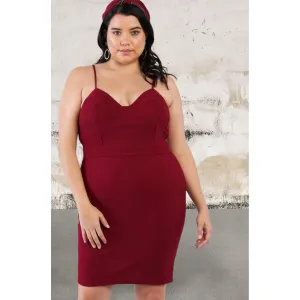 Plus size stretchy spaghetti strap dress