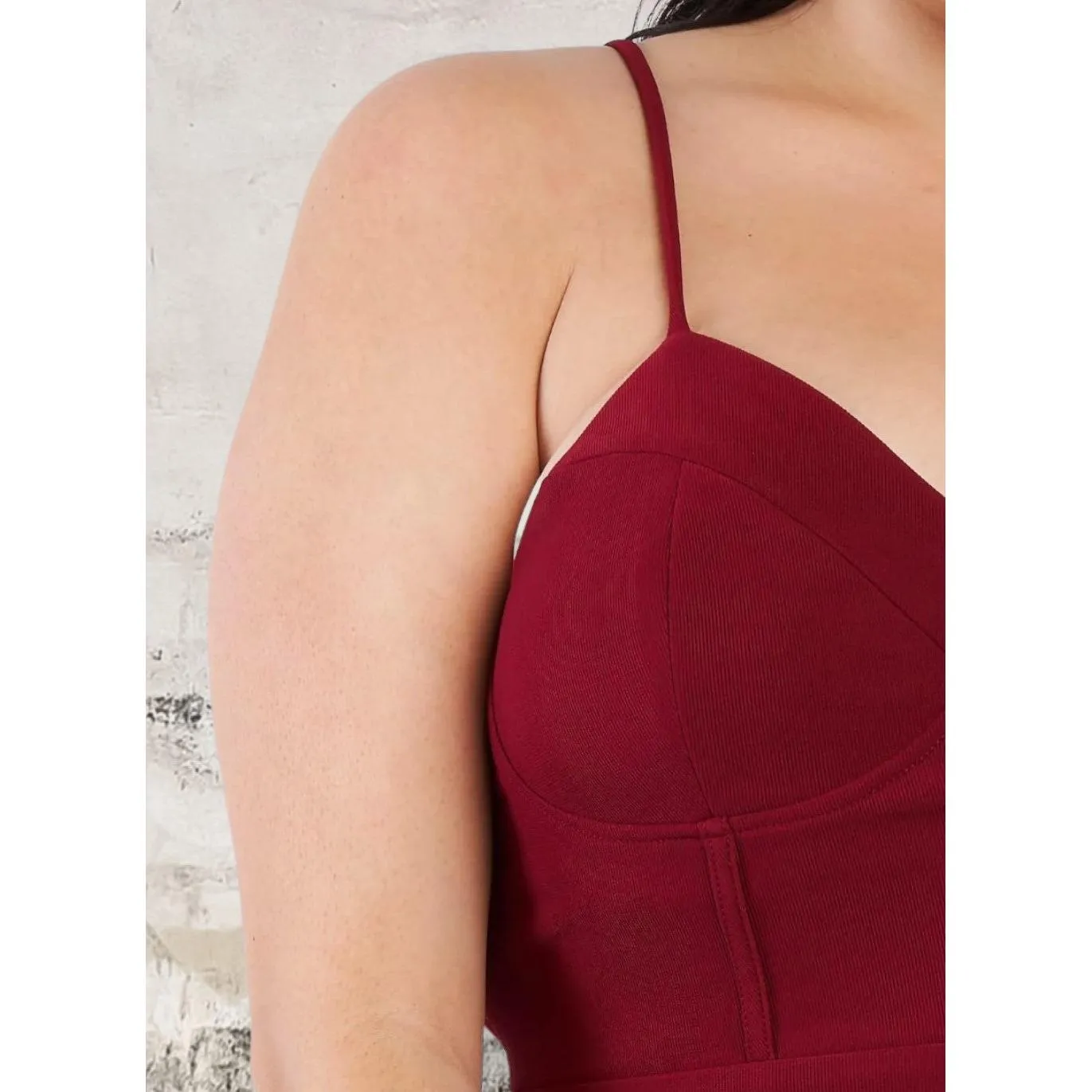 Plus size stretchy spaghetti strap dress