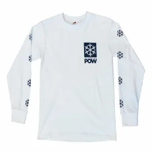 POW Stacked Logo Long Sleeve - White