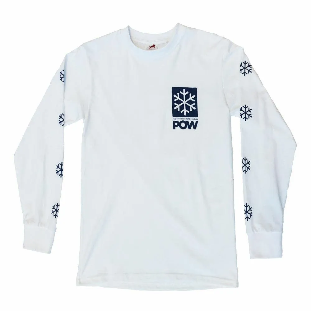 POW Stacked Logo Long Sleeve - White