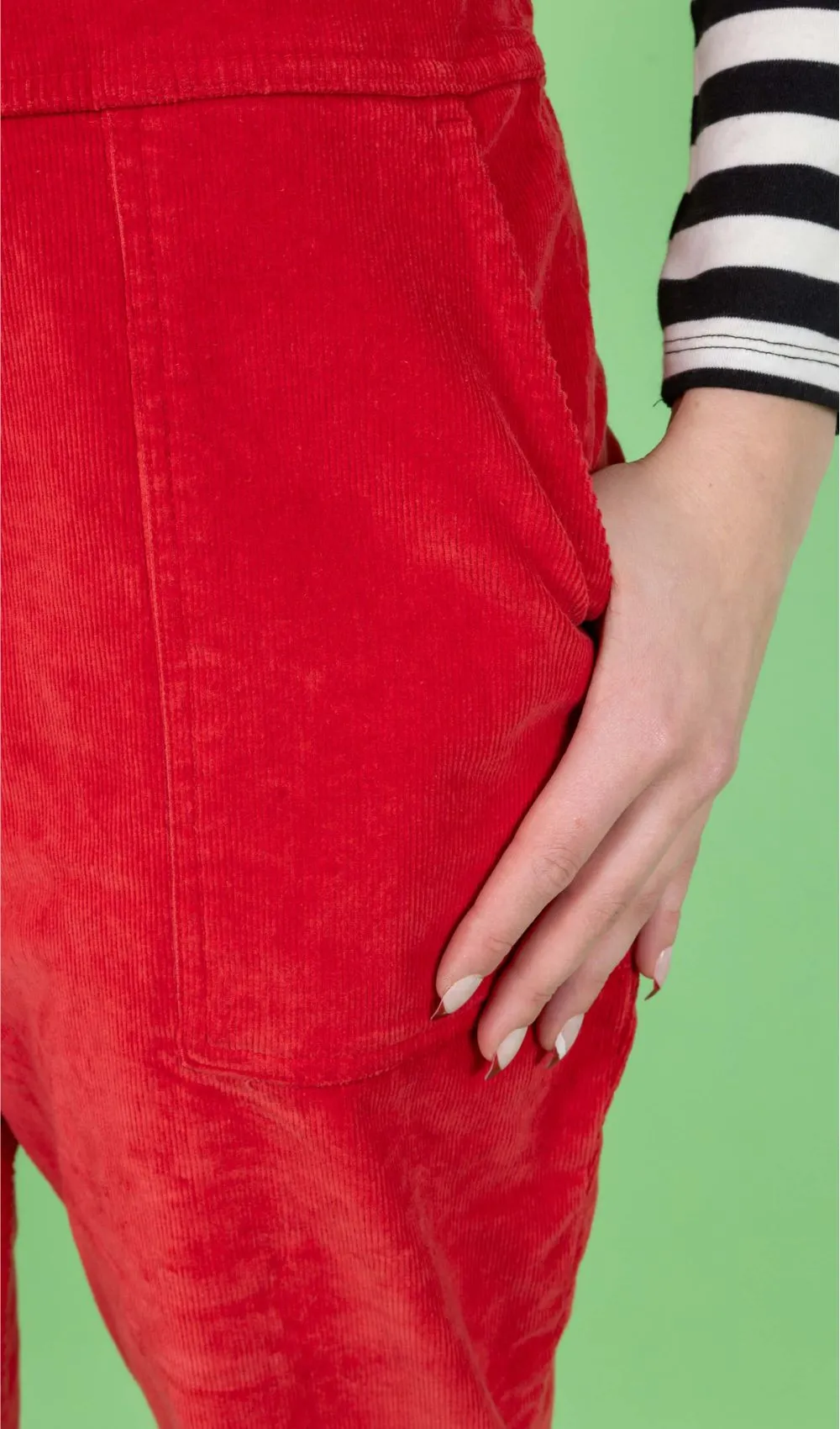 Run and Fly Red Cord Dungarees