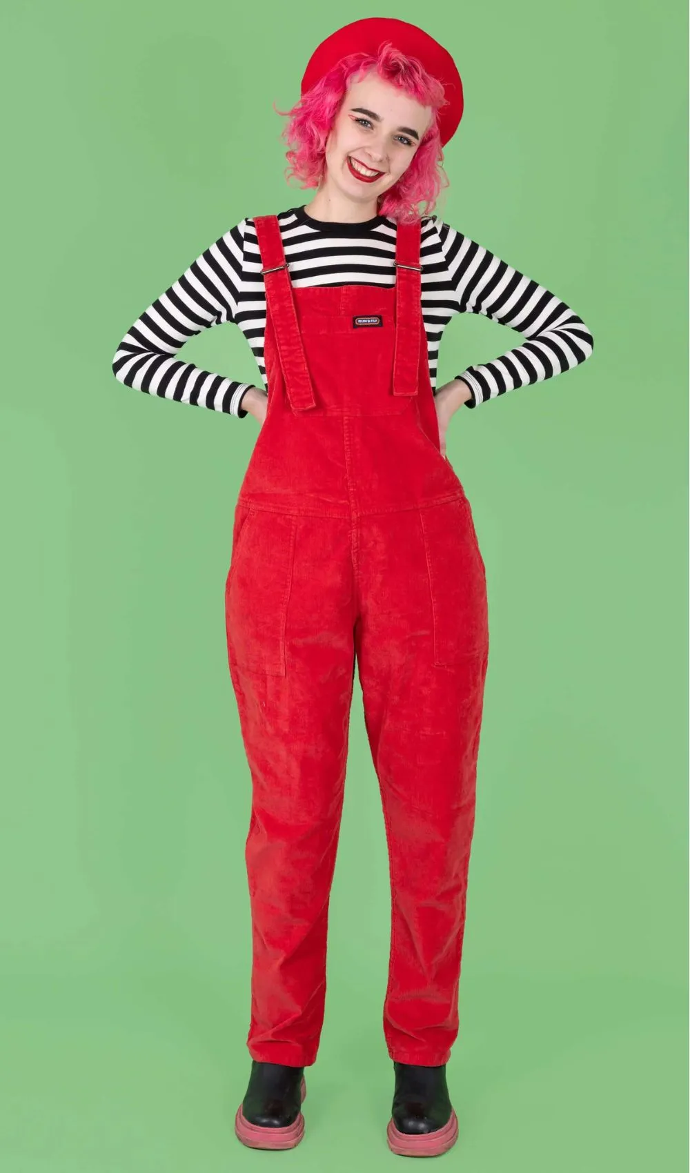 Run and Fly Red Cord Dungarees