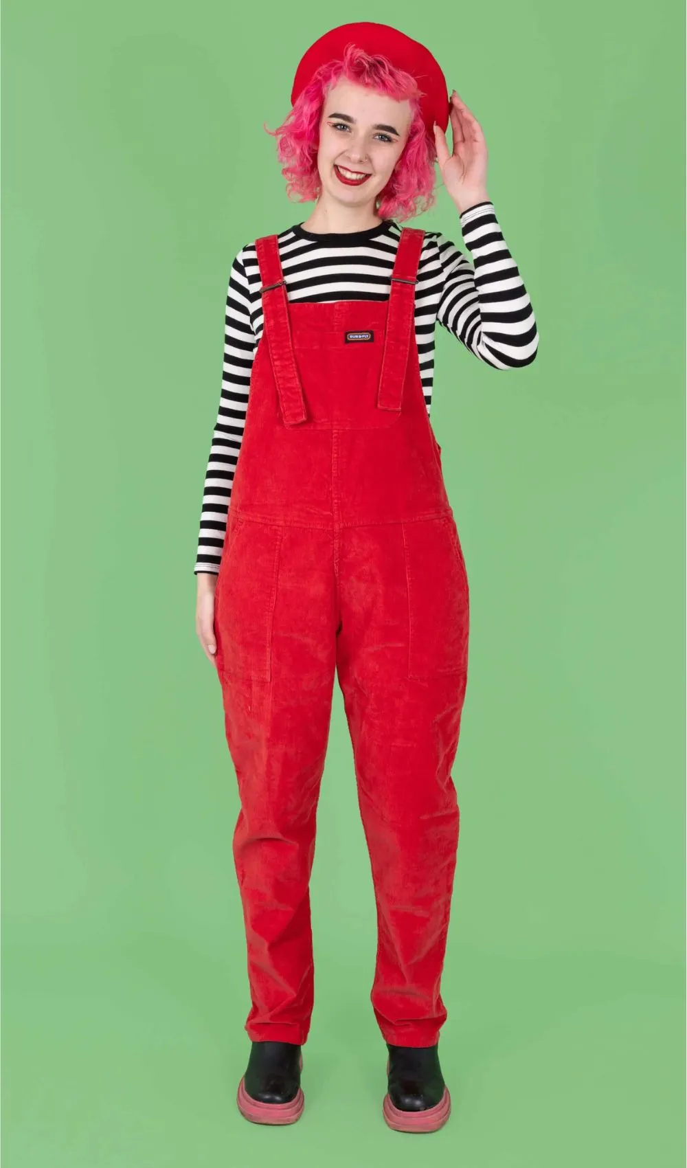 Run and Fly Red Cord Dungarees