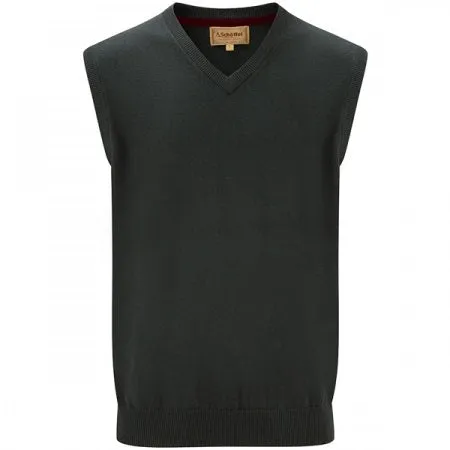 Schoffel Sleeveless Cotton Cashmere V Neck Sweater - Racing Green Size Small