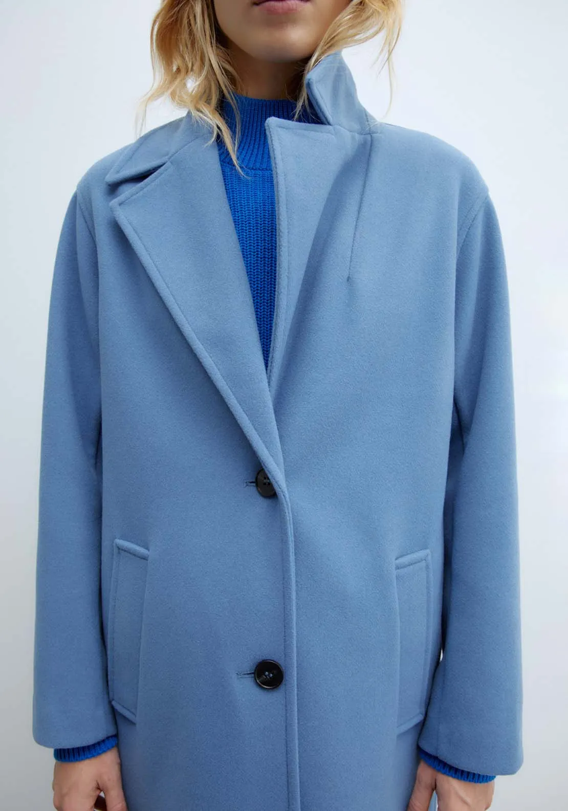 Single Breasted Coat - Royal