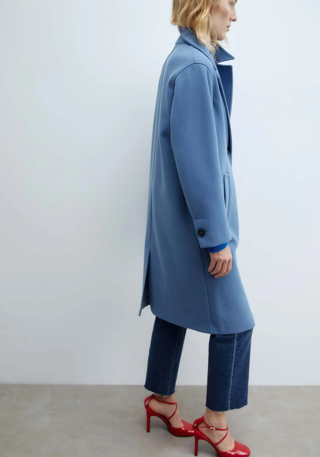 Single Breasted Coat - Royal