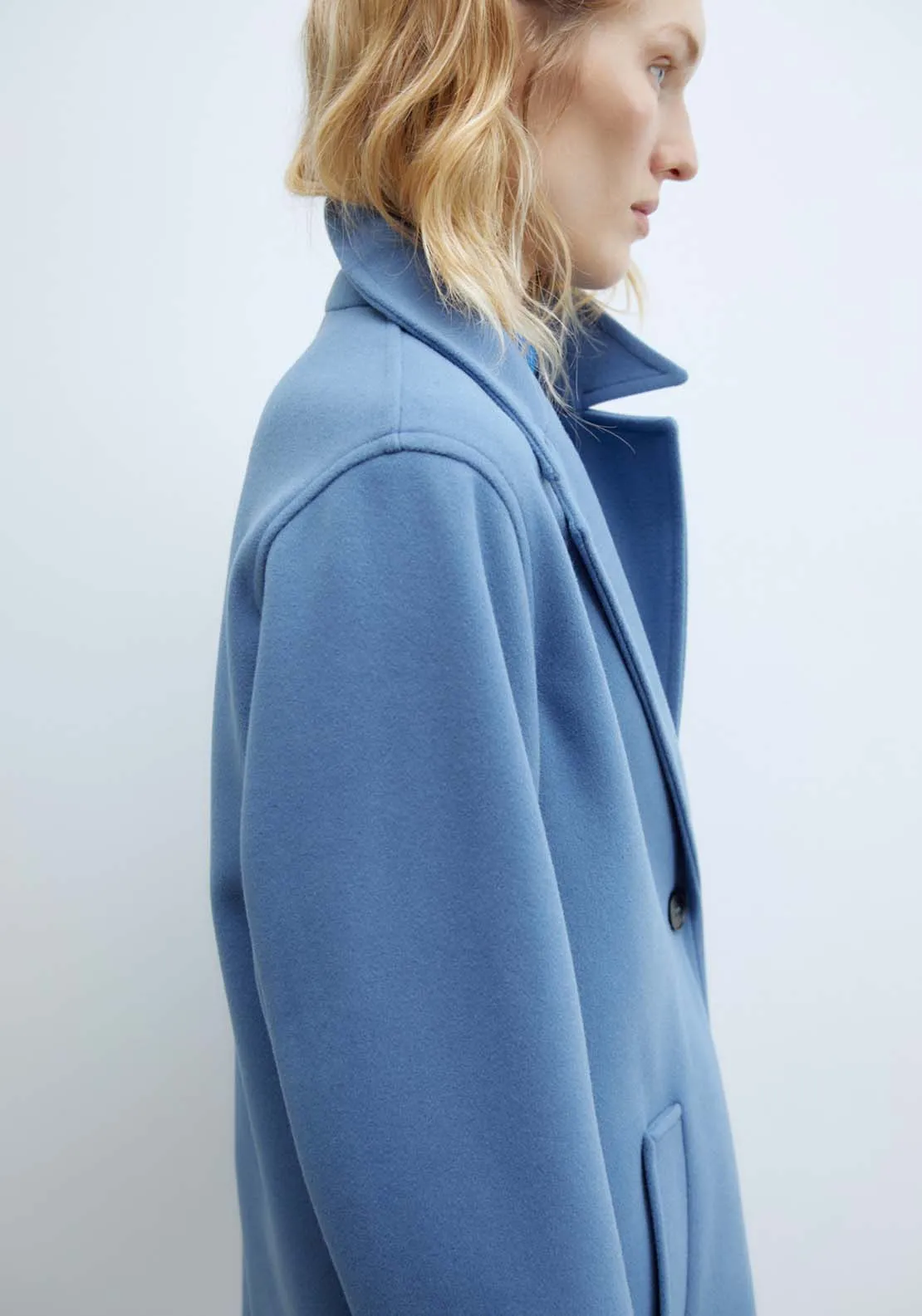 Single Breasted Coat - Royal