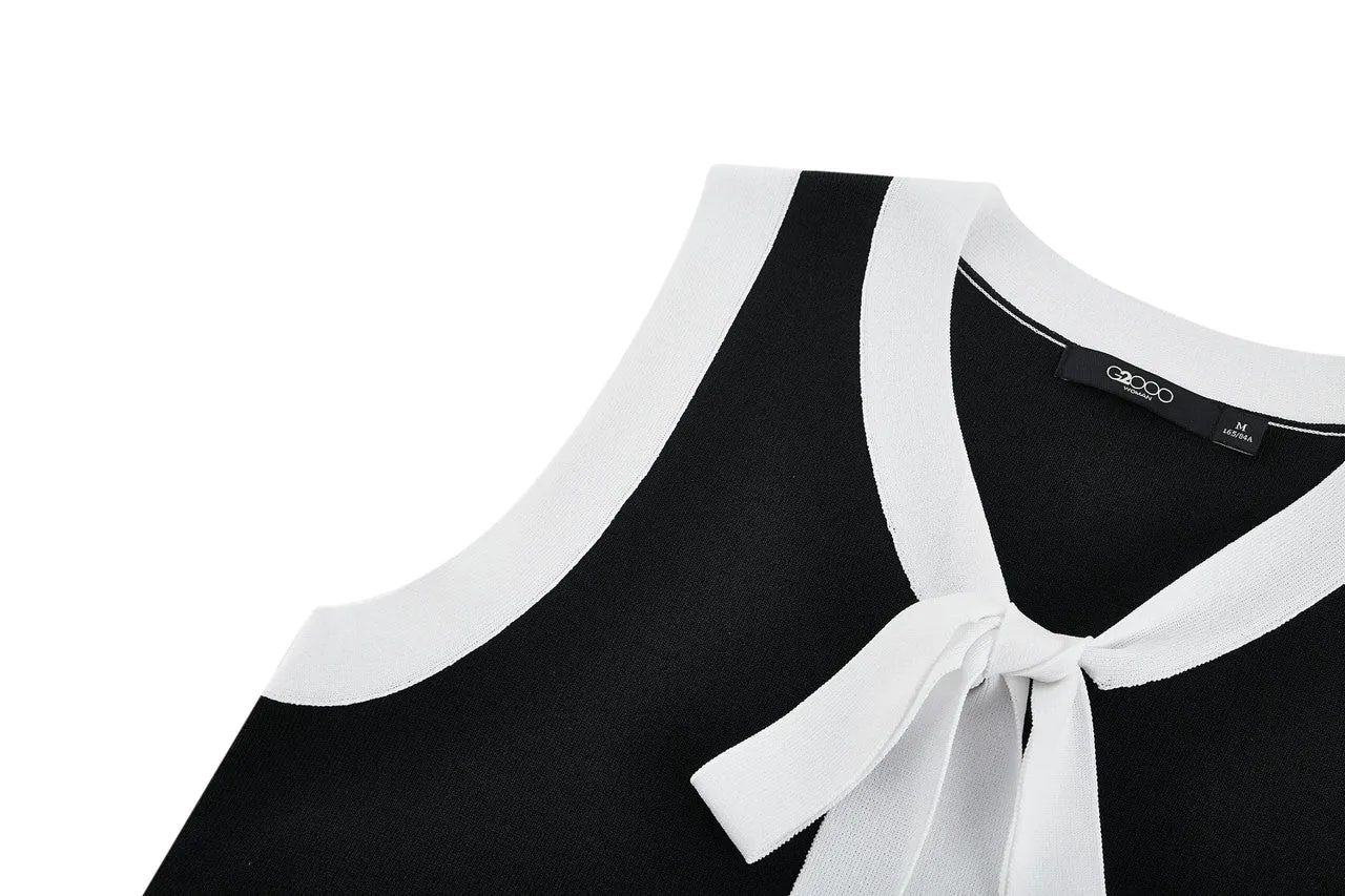 Sleeveless Ribbon Front Top