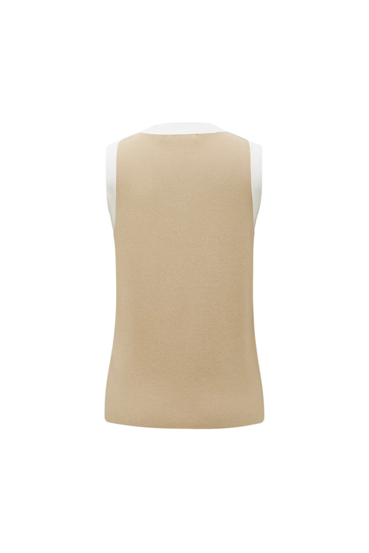 Sleeveless Ribbon Front Top