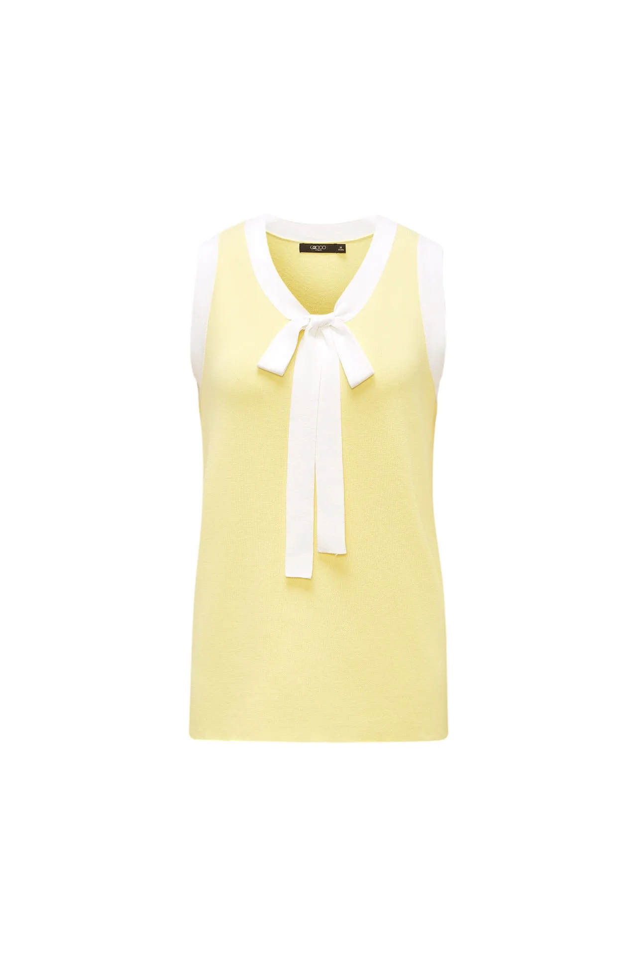 Sleeveless Ribbon Front Top