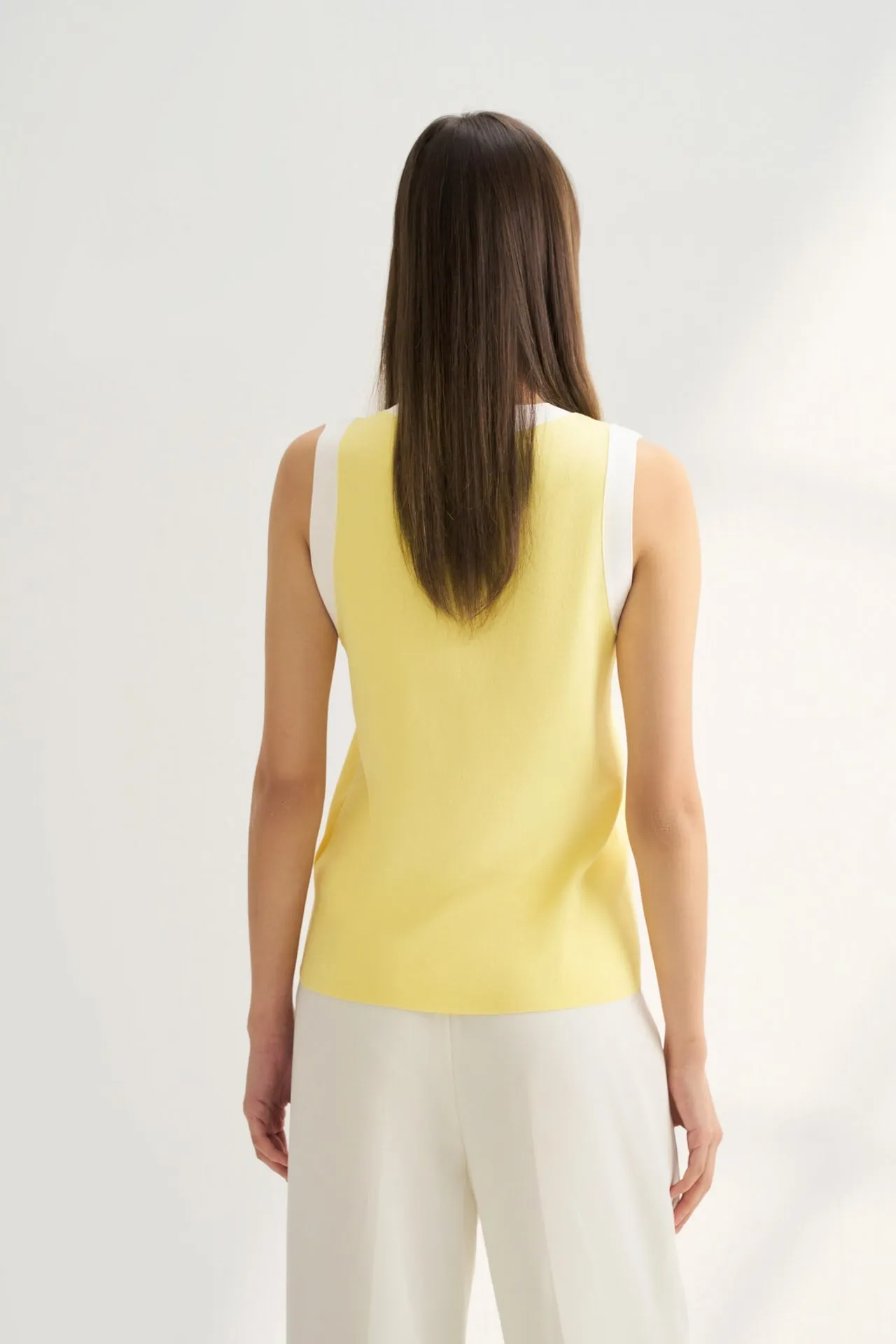 Sleeveless Ribbon Front Top
