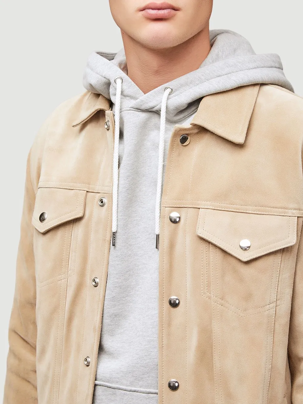 Suede Western Jacket -- Khaki