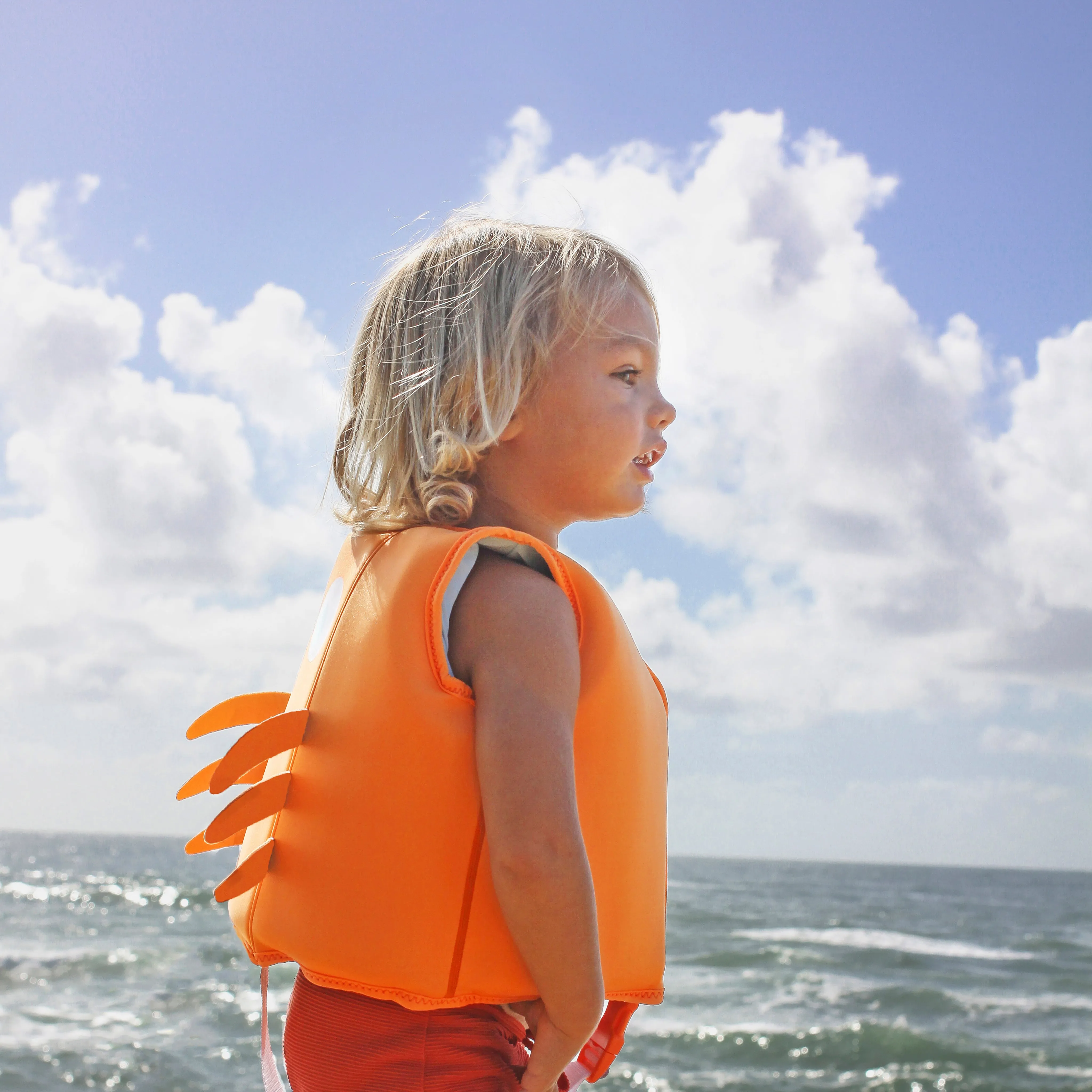 SUNNYLiFE Swim Vest Sonny The Sea Creature Neon Orange