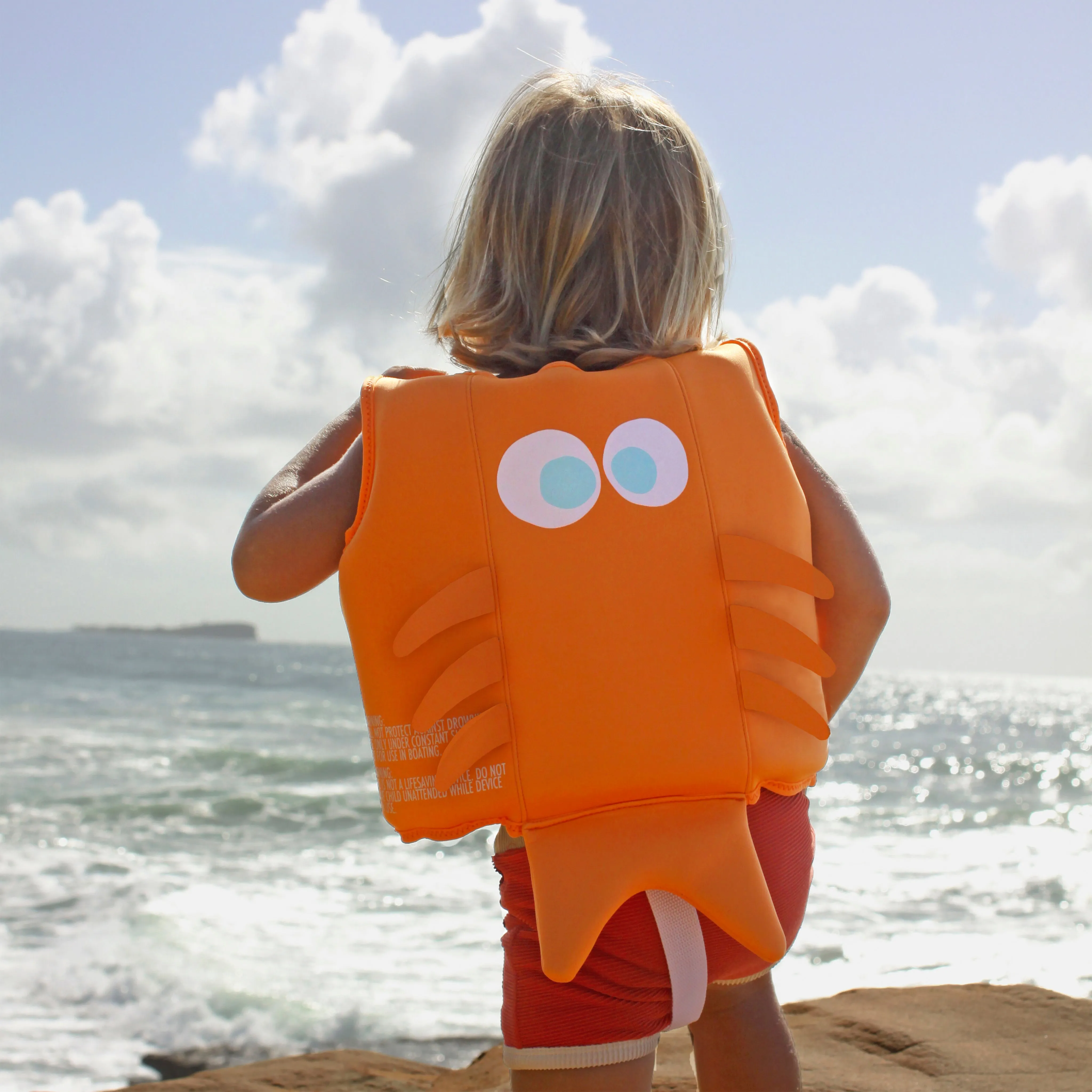 SUNNYLiFE Swim Vest Sonny The Sea Creature Neon Orange