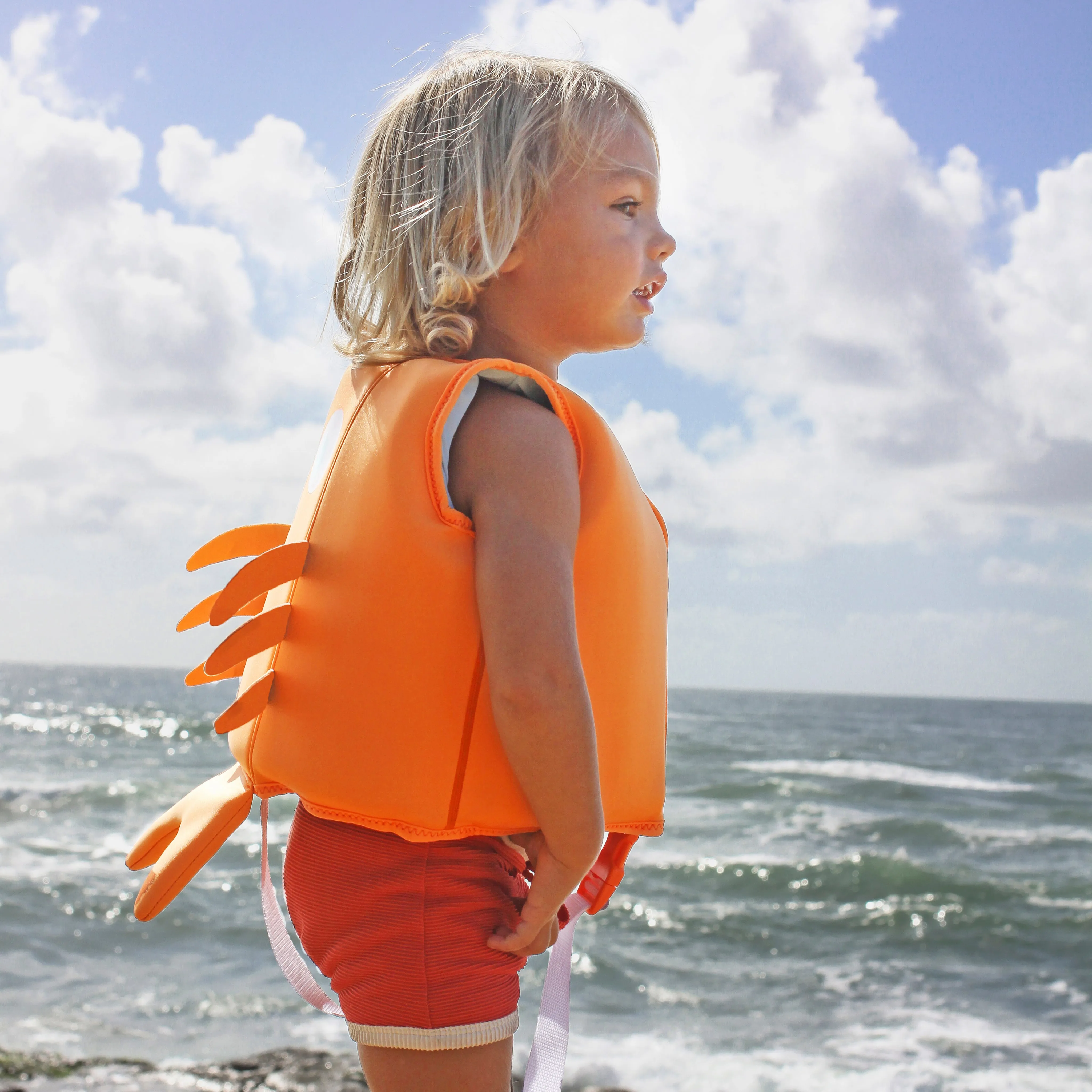 SUNNYLiFE Swim Vest Sonny The Sea Creature Neon Orange
